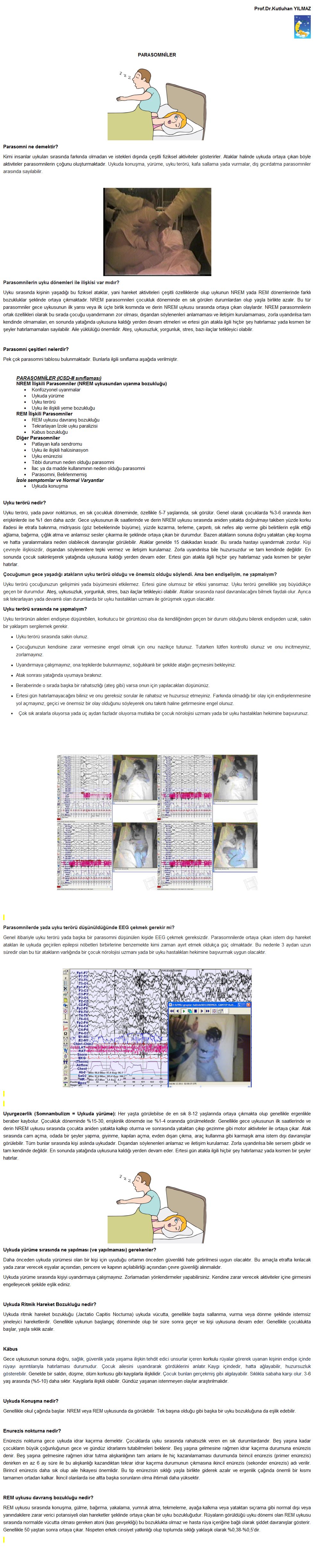 U6) Parasomniler, çocuklarda uyku bozukluğu-Dr.Kutluhan